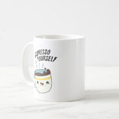 Espresso Yourself Funny Coffee Pun Koffiemok (Voorkant links)