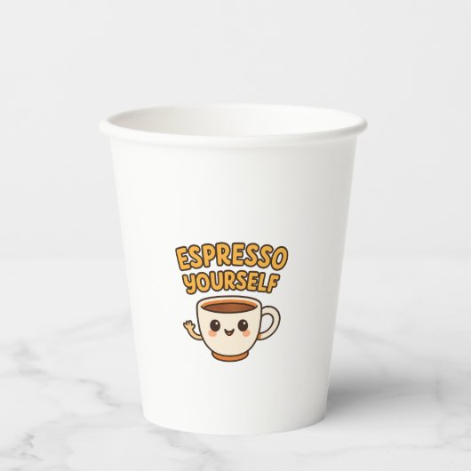 Espresso zelf | Schattige & Grappig Koffie Papier  Papieren Bekers (Voorkant)