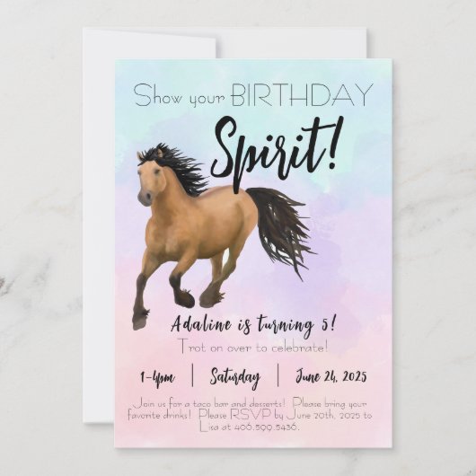 Esprit anniversaire Invitation plate 5 x 7 (Devant)