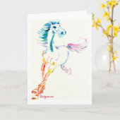 Esprit Cheval Sauvage - Carte d'aquarelle Cheval R (Fleur jaune)