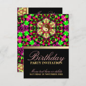 Esprit coloré Invitation de fête d'anniversaire (Devant / Derrière)
