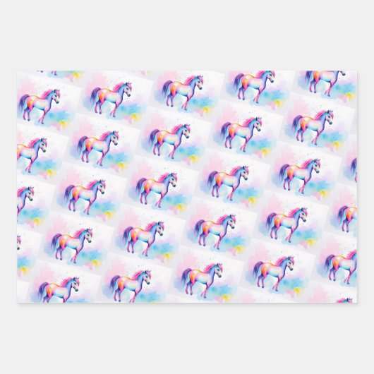 Esprit coloré Pony 2 Feuilles papier enveloppant (Devant 3)