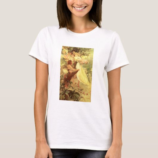 Esprit d'Alphonse Mucha de T-shirt de ressort (Devant)