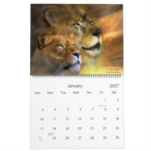 Esprit du calendrier sauvage des lions 2011 (Jan 2027)
