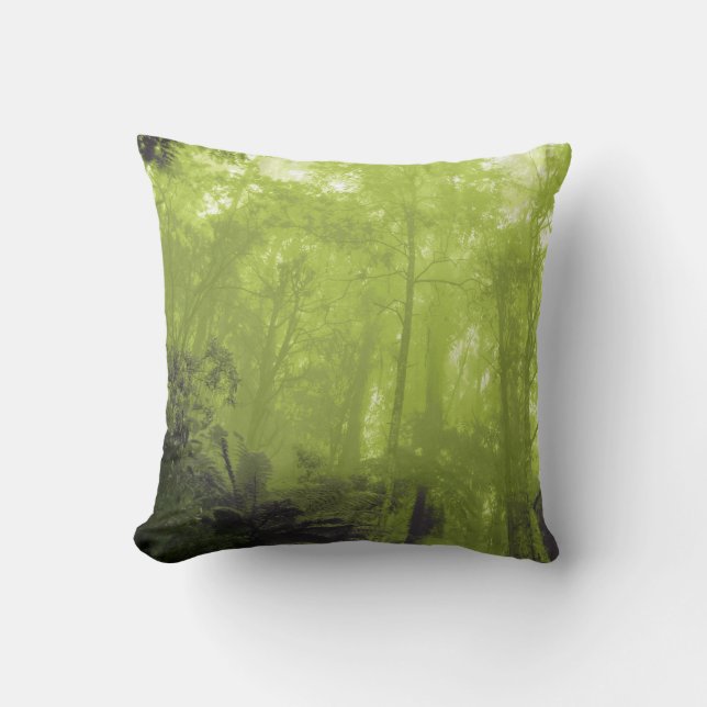 Esprit du coussin photographique de vert d'arbres (Recto)