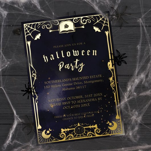 Esprit Élégant et Effrayant Soirée Halloween Carte