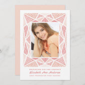 Esprit Graduation Photo Faire-part Blush (Devant / Derrière)
