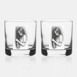 "Esprits brisés : Verre à whisky avec massage