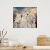 Esprits De Lumière - Poster D'Art Lion Blanc / Imp (Cuisine)