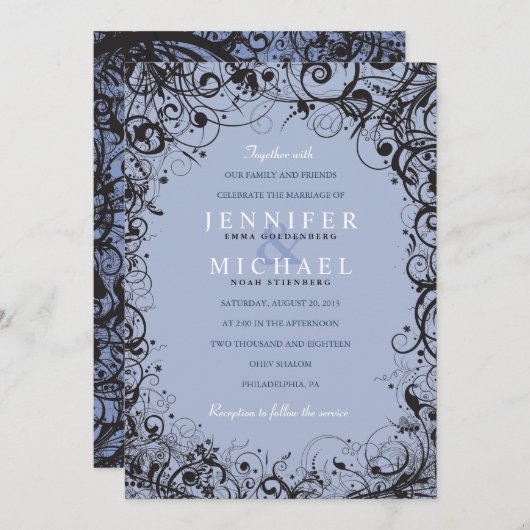 ESPRITS & ÉTOILES Faire-part de mariage juive (Devant / Derrière)