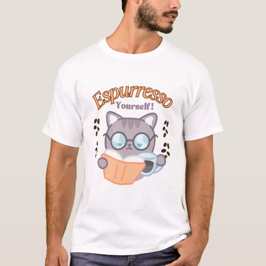 Espurresso Jezelf Kattenontwerp T-shirt (Voorkant)
