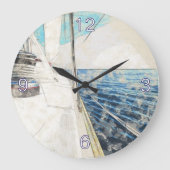 Esquisse de bateau de mer Egée Horloge ronde - Nau (Recto)