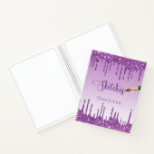 Esquisse de parties scintillant violet de carnet d (Intérieur)
