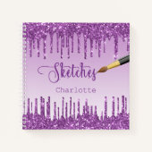 Esquisse de parties scintillant violet de carnet d (Devant)