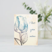 Esquisse d'un rose, carte postale (Debout devant)