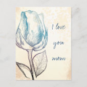 Esquisse d'un rose, carte postale (Devant)