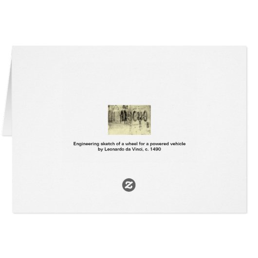 Esquisse technique de Leonardo da Vinci d'une roue (Dos Horizontal)