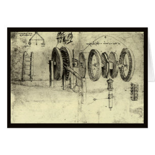 Esquisse technique de Leonardo da Vinci d'une roue