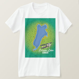 Esrum Lake Denmark reiskaart T-shirt