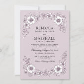 Essai de Faire-part de mariage floral de fleurs vi (Devant)