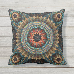 Essaouira Abstracte Turquoise Mandala Pattern Kussen