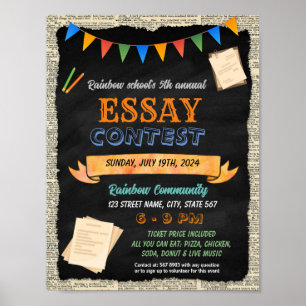 Essay wedstrijd evenement sjabloon poster
