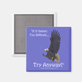 "ESSAYEZ DE TOUTE FAÇON" Aigle chauve série Magnet (Recto/Verso)