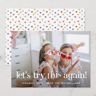 "Essayons de nouveau" Dots Carte photo de vacances