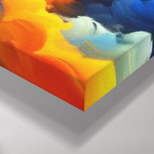 Essence of Sunlight - Abstracte zonnebloemmuurkuns Canvas Afdruk (Hoek(Onderkant))