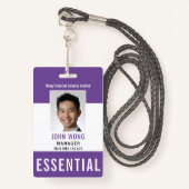 Essential Business Logo Employee Photo Badge (Voorkant met draagriem)