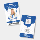 Essential Employee Barcode Photo Security ID Badge (Voor- en achterkant)