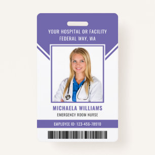 Essential Employee Barcode Photo Security ID Badge