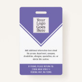 Essential Employee Barcode Photo Security ID Badge (Achterkant)