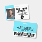 Essential Employee ID Photo, Bar Code, Logo, Name Badge (Voor- en achterkant)