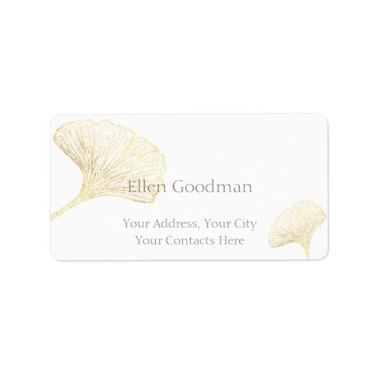 Essential Ginkgo Biloba Leaves Return Address Etiket (Voorkant)