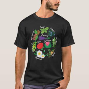 Essential Oil Herb Roos Lavender Basil Geranium Pl T-shirt