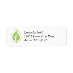 Essential Oil Leaf Logo Business Address Etiket