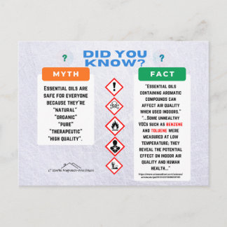 Essential Oils Myth/Fact Postcard Briefkaart