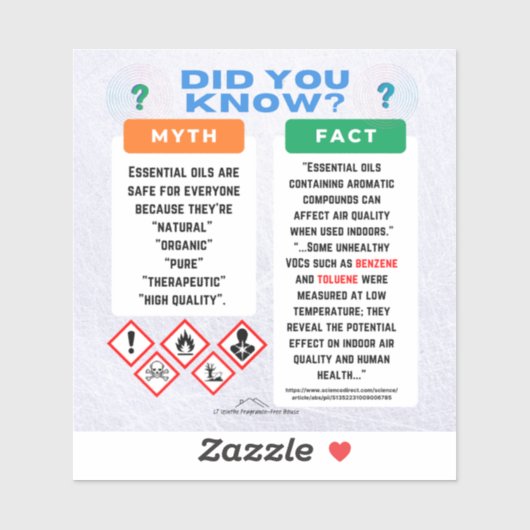Essential Oils Myth/Fact Sticker (Vel)