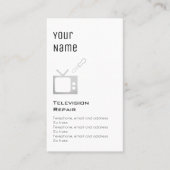 "Essential" televisiereparingskaarten Visitekaartje (Voorkant)