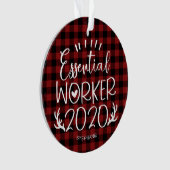 Essential Worker 2020 Covid Pandemic Kerstmis Ornament (voorkant)
