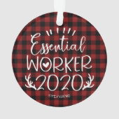Essential Worker 2020 Covid Pandemic Kerstmis Ornament (achterkant)