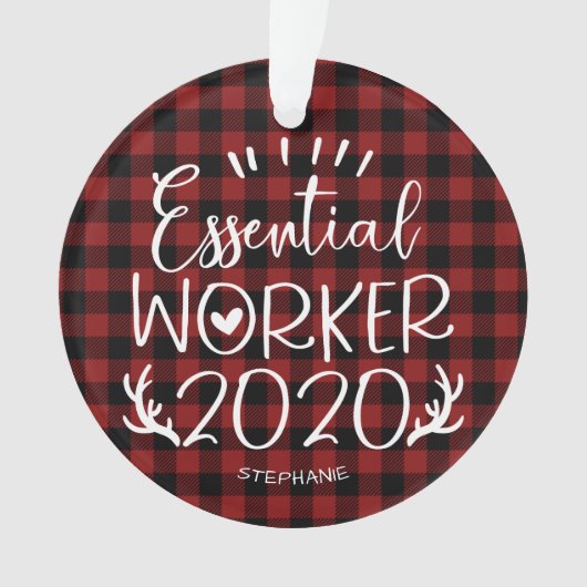 Essential Worker 2020 Covid Pandemic Kerstmis Ornament (voorkant)