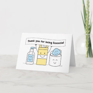 Essential Worker Bedankt Nurse Doctor Grocery Kaart
