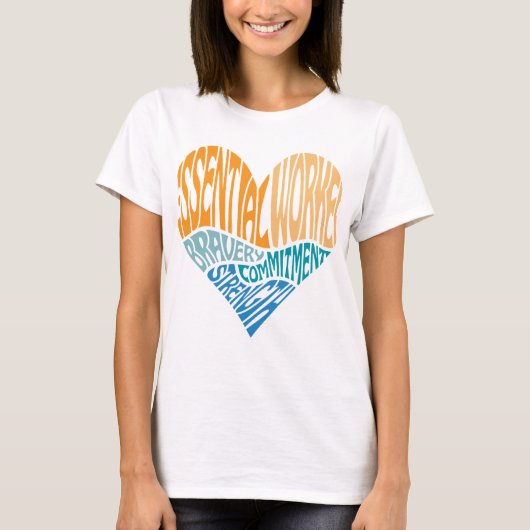 Essential Worker Heart Art T-shirt (Voorkant)