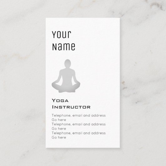 'Essential' Yoga Instructor Price Cards Visitekaartje (Voorkant)