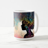 **"Essentie van de Aarde: Abstracte Vrouwe Moeder  Koffiemok (Voorkant rechts)