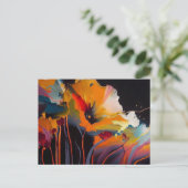 Essentie van de Tuin – Abstracte Bloemexpressie Briefkaart (Staand voorkant)