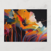 Essentie van de Tuin – Abstracte Bloemexpressie Briefkaart (Voorkant)