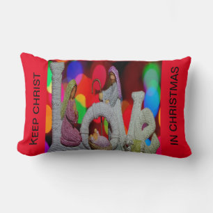 Essentie van Kerstmis met Liefde van Kerststal Kussen